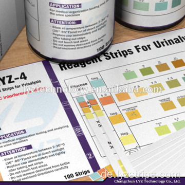 LYZ medizinische Urinreagenz-Teststreifen 4 Parameter